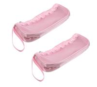 Ciieeo Bolsa para Zapatos de Ballet para Mujer y Niña, 2 Unidades, Rosa con Cremallera, Bolsa Ventilada a Prueba de Polvo, Organizador Portátil para Zapatillas de Punta y Danza