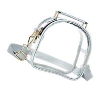 Ciieeo Bolso Bandolera Transparente de Pvc Ecológico 50 Micras, Bolso de Mano Bolsillo Frontal Plateado, Ligero y Portátil para Mujer, Adecuado para Trabajo, Compras y Estadio