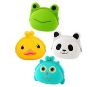 Ciieeo Bolso para Niños de Silicona Dibujos Animados, Monedero Compacto para Almacenamiento Pequeño, Set de 4 Piezas, Estilo Creativo y Adorable para Recompensar Niños Varios Estilos