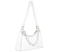 Ciieeo Bolso Transparente Pequeño para Mujer Tipo Bandolera, Bolso de Hombro para Uso Diario, Material Pvc Resistente, Diseño para Llevar Debajo del Brazo, Monedero Casual para Mujer
