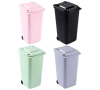 Ciieeo Bote Basura para Mesa y Cocina, Set de 4 Contenedores Plásticos Tapa, Colores Surtidos, Apto para Hogar, Oficina y Automóvil Color Aleatorio