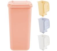 Ciieeo Bote de Basura de Escritorio Pequeño Tapa, Set de 4 Unidades en Plástico Duradero, Colores, Cubo Conveniente para Oficina, Cocina y Baño