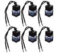 Ciieeo Botellas de Ambientador para Coche 8 Ml 6 Piezas, Frascos de Perfume Colgantes de Vidrio, Difusor de Fragancia Vacío para Espejo Retrovisor, Accesorios para Coche y Aromaterapia