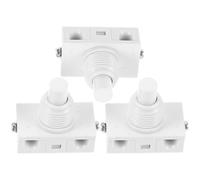 Ciieeo Botón Pulsador Autoblocante Blanco 3 Piezas Interruptor de Pie Compacto para Bricolaje Repuesto para Equipos Eléctricos Domésticos