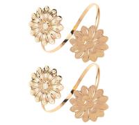 Ciieeo Brazaletes Ajustables de Brazo Abierto Diseño de Girasol en Metal Dorado Pulseras Punk para Mujer Brazalete Irregular de Hoja Metálica Accesorio Veraniego para Celebraciones 2