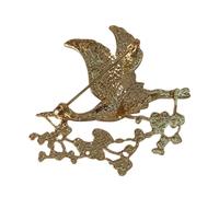 Ciieeo Broche de Aleación Clásico para Mujer, Diseño de Grulla y Flor de Ciruelo, Esmalte de Gota de Aceite, Accesorio Creativo de Joyería para Ropa, Adecuado para Bodas y Uso Diario