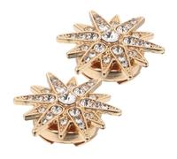 Ciieeo Broche de Cuello Metálico Giratorio Clip, Botones Elegantes Hexagrama Dorado Cristales, Accesorios Decorativos para Camisa y Chaqueta, Ideales para Eventos Formales