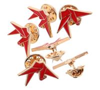 Ciieeo Broche de Grulla de Origami Rojo 6 Piezas Broche de Aleación Delicado y Novedoso para Ropa y Accesorios Pin Divertido y Genial Adecuado como Accesorio de Moda para Mujer