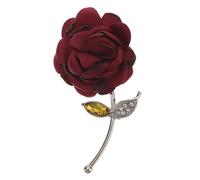 Ciieeo Broche de Metal Floral Cristal Rojo, Alfiler Decorativo para Mujer, Accesorio de Moda para Ropa y Bolso, Diseño Compacto y Portátil, Broche Elegante de Aleación Pequeña