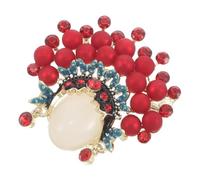 Ciieeo Broche de Metal para Mujer Estilo Chino Flor Roja, Pin para Abrigo y Vestido, Accesorio Artesanal para Ropa y Bolsos, Adecuado para Festivales y Uso Diario
