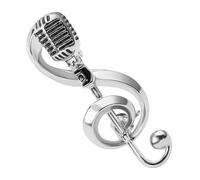 Ciieeo Broche de Nota Musical Micrófono Vintage Alfiler para Ropa de Mujer en Plata Accesorio para Conciertos y Fiestas Joyas Musicales y Regalos para Amigas