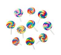 Ciieeo Broche de Piruleta Colorido Plástico y Metal, 10 Unidades Surtidas, Accesorio Divertido para Mujer, Decoración Ropa y Bolso, Estilo Casual y Festivo, Tamaño Estilo Aleatorio