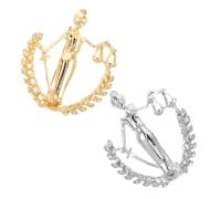 Ciieeo Broche de Solapa para Hombre y Mujer Pin de Chaqueta de Metal en Dorado y Plateado Símbolo de Justicia Accesorio Formal para Abogados y Jueces 2 Piezas