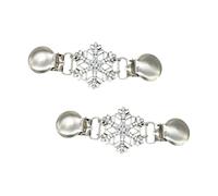 Ciieeo Broche Forma de Copo de Nieve, Broche de Aleación Gemas de Imitación, Accesorio Elegante para Mujer, Adecuado para Bodas, Fiestas y Uso Diario, Pack de 2 Unidades