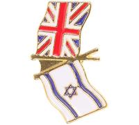 Ciieeo Broche Metálico para Solapa Bandera del Reino Unido E Israel Patriótica de Aleación Ligera y Compacta Accesorio Decorativo para Ropa Mochilas y Sombreros