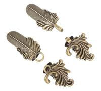 Ciieeo Broche para Suéter y Cárdigan Metálico Vintage Diseño Floral y Plumas Juego de 2 Clips para Sujetar Bufandas y Capas en Color Bronce Accesorios Decorativos para Ropa de Mujer