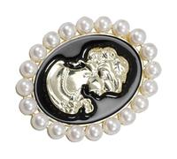 Ciieeo Broche Vintage de Perla Falsa para Mujer Delicado y Decorativo Diseño de Estatua para Solapa para Fiesta y Boda