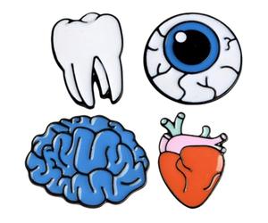 Ciieeo Broches Creativos de Órganos Humanos 4 Piezas Cerebro Corazón Ojo Diente Diseño Original Broche Divertido y Estético para Mujer Mochila Ropa y Accesorios