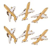 Ciieeo Broches de Avión Metálicos Esmaltados 6 Piezas, Diseño Clásico Avión Pequeño, Accesorios para Chaquetas, Camisas y Bufandas, Broche de Solapa para Fiesta, Bodas y Viajes, Pin