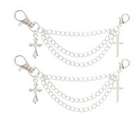 Ciieeo Cadenas de Zapatos Plateadas de Aleación con Colgante de Estrella Multi-capa Decorativa Ligera para Zapatillas y Calzado Casual Accesorio Portátil para Mujer y Niñas