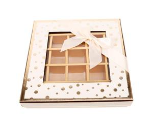 Ciieeo Caja de Chocolate Vacía Beige 25 Compartimentos Caja de Embalaje para Dulces y Golosinas Adecuado para Regalos de Cumpleaños y San Valentín Embalaje para Chocolates Artesanales