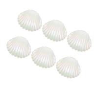 Ciieeo Caja de Dulces Perlada de Conchas Marinas Pequeña, 6 Piezas de Plástico Pp para Guardar Joyas y Dulces, Cajas para Fiestas de Sirena, Bodas y Regalos Playa