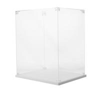 Ciieeo Caja de Exhibición de Acrílico Transparente para Guantes de Boxeo, Vitrina de 25x20x30 Cm Base de Color Claro, Estuche Protector Antipolvo para Coleccionistas y Exhibición