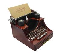 Ciieeo Caja Musical Retro Forma de Máquina de Escribir, Joyero Plástico Manivela, Decoración para Escritorio y Hogar, Contenedor de Joyas Vintage, Accesorio Decorativo
