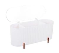 Ciieeo Caja Organizadora para Discos y Bolas De Transparente Tapa, 4 Compartimentos, Material, para Tocador y Baño, Soporte Compacto para Maquillaje y, Almacenamiento Práctico