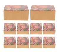 Ciieeo Cajas de Papel Kraft Ligeras para Repostería 20 Capacidad para 4 Muffins Uso Sencillo, Ideales para Celebraciones y Banquetes al Aire Libre