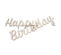 Ciieeo Calcomanías de Pared de Madera con Palabras de Cumpleaños para Adorno de Fiesta, Fáciles de Instalar, Color Caqui, Ideales para Fotografía y Decoración de Habitación