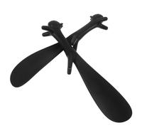 Ciieeo Calzador Portátil de Plástico Diseño de Ardilla, 2 Unidades Negras, Elevador Ergonómico para Zapatos, Tamaño Compacto, Adecuado para Personas Mayores, Embarazadas y Viajes