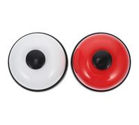 Ciieeo Campana de Llamada Manual 2 Piezas Negra con Tapa Roja, Campanilla de Comedor Metálica Plástico para Atención al Cliente, Timbre de Servicio para Restaurante y Oficina