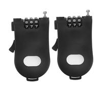 Ciieeo Candado de Cable de Seguridad Retráctil 2 Piezas para Snowboard Cochecito y Bicicleta Cable Ajustable de Acero Resistente Color Negro Bloqueo Antirrobo para Casco y Uso