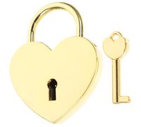 Ciieeo Candado para Equipaje con Llave Forma de Corazón Grande Dorado, Candado Pequeño para Mochila y Joyero, Cerradura para Taquillas Pequeñas, Accesorio Viaje para Diario y Caja