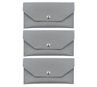 Ciieeo Cartera Tipo Mujer de PU Gris Monedero Compacto Reutilizable 3 Piezas Porta Billetes y Monedas para Oficina Viajes y Uso Diario