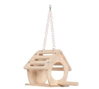 Ciieeo Casa Colgante para Pájaros de Madera con Percha, Nido para Agapornis y Cockatiels, Caja de Crianza Resistente para Jardín y Hogar