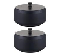 Ciieeo Cenicero de Acero Inoxidable y Tamaño Adecuado con Tapa, Resistente al Viento y Portátil, Paquete de 2 Piezas, Diseño Moderno para y Oficina
