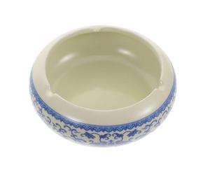 Ciieeo Cenicero de Cerámica Azul Creativo de Gran Capacidad, Cuenco Porta Cenizas para Hogar y Oficina, Cenicero Doméstico Elegante para Sala de Estar y Balcón, Accesorio Decorativo