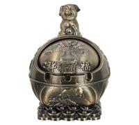 Ciieeo Cenicero Metálico Vintage con 3D Diseño Esférico a Prueba de Viento con Tapa Aleación de Zinc Resistente Cenicero Portátil para Interiores y Exteriores Obsequio para Amantes