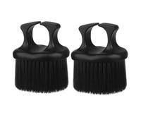 Ciieeo Cepillo para Barba y Bigote Portátil 2 Pcs Negro Anillo para Peluquería, Cerdas Suaves para Desenredar y Limpiar Fragmentos, Adecuado Cuidado Barba Hombre Profesional