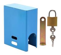 Ciieeo Cerradura de Grifo Exterior Antirrobo Multifuncional de Hierro, Cubierta Protectora para Válvulas de Agua al Aire Libre, Sistema de Bloqueo para Mangueras de Jardín, Color Azul,