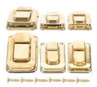 Ciieeo Cerrojo de Bisagra para Joyero Transparente 6 Piezas (2 Grandes, 2 Medianos, 2 Pequeños) Cierre de Gabinete para Cajas Pequeñas y Bricolaje de Cajas de Madera