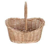 Ciieeo Cesta de Mimbre Ovalada para Picnic y Recolección con Asa Resistente de Sauce Natural, Decorativa Estantes y Cocina