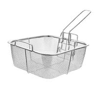 Ciieeo Cesta para Freír Rectangular de Acero Inoxidable Duradera Drenaje Rápido de Aceite y Diseño Plegable para Freír Alimentos y Hot Pot