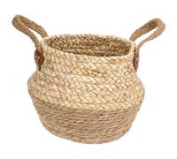 Ciieeo Cesta Pequeña de Almacenamiento de Paja y Maíz para Flores Cesta Decorativa Tejida a Mano para Hogar y Oficina Natural y Ligera