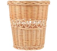 Ciieeo Cesto de Basura de Mimbre Tejido a Mano, Estilo Natural para Hogar | Interior, Puede Usarse como Cesta de Almacenamiento, Estilo Pastoral Fresco y Natural, Práctica Amplia