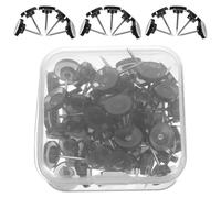 Ciieeo Chinchetas Transparentes Negras para Paredes, 50 Unidades, Pequeñas y Redondas, Accesorio para Tablones de Anuncios y Fijación de Fotos en Oficina y Hogar