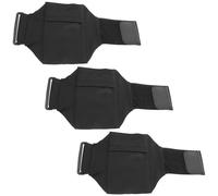 Ciieeo Cinturón para Correr 3 Piezas Negro, Soporte Elástico para Pantorrilla, Bolsa para Teléfono Móvil y Llaves, Banda Deportiva Ajustable para Running y Fitness