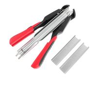 Ciieeo Clavadora de Anillos Manual, Kit de Instalación de Anillos, 100 Clips, Rojo, Hierro Pesado, para Jaulas de Mascotas y Colchones